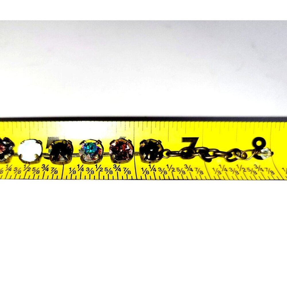 Swarovski Crystal Embellished Tennis Bracelet Adjustable to 7.75" Multicolored - Picture 11 of 11